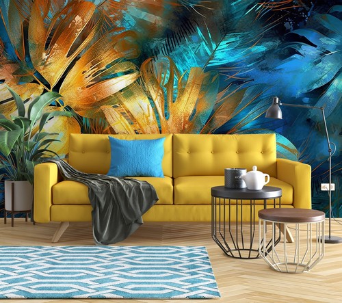 Golden blau blätter q3191 - 3d,
