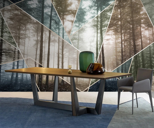 Geometrische wald tapete - geometrische,