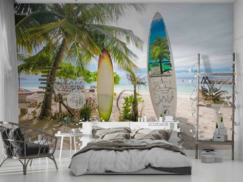 Strand surfbrett tapete - 3d,