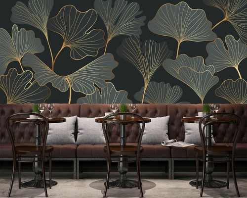 Schwarz ginkgo blätter - 3d,