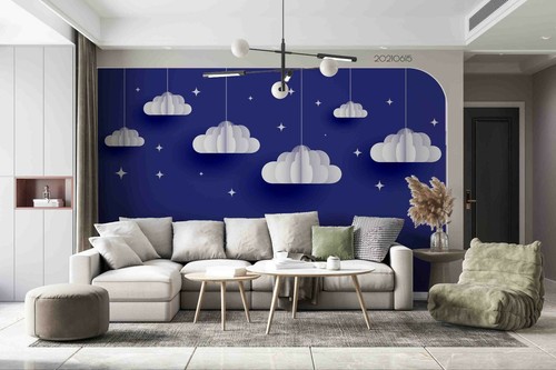 Papier schnitt wolken - 3d,
