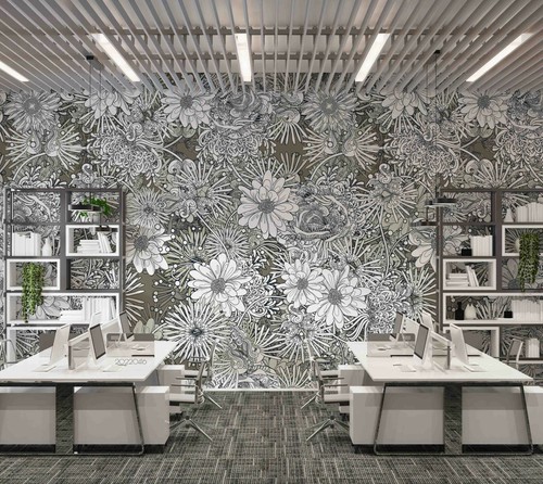 Grau floral nahtlose tapete - nahtlose,