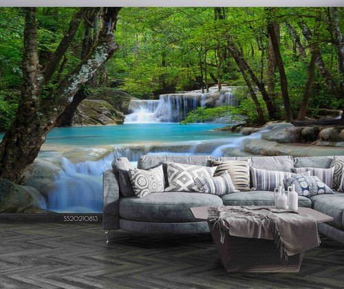 Wald fluss tapete - fluss,
