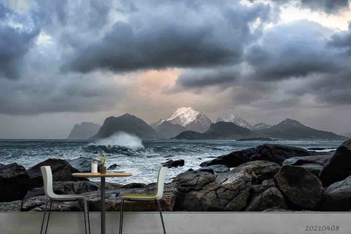 Berg ozean wolken tapete - 3d,