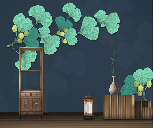 Grün ginkgo blätter - 3d,