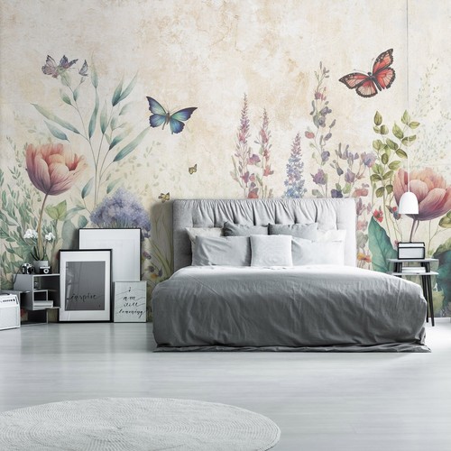 Blumen wiese beige boho - blumen,