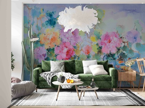 Aquarell floral tapete - 3d,