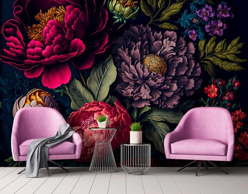 Blumen wandbild 312x219cm - blumen,